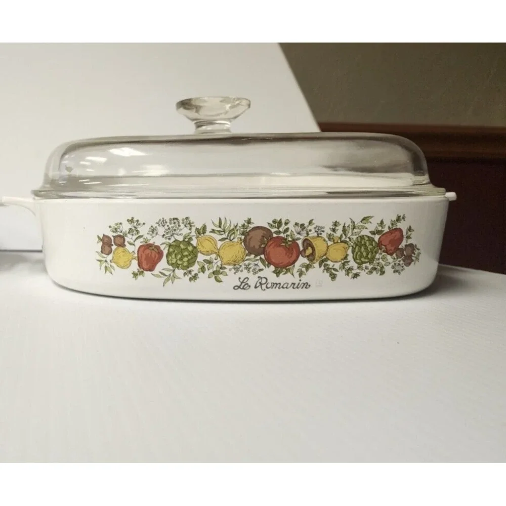 Corning Spice of Life  LeRomarin casserole dish‎ with lid
